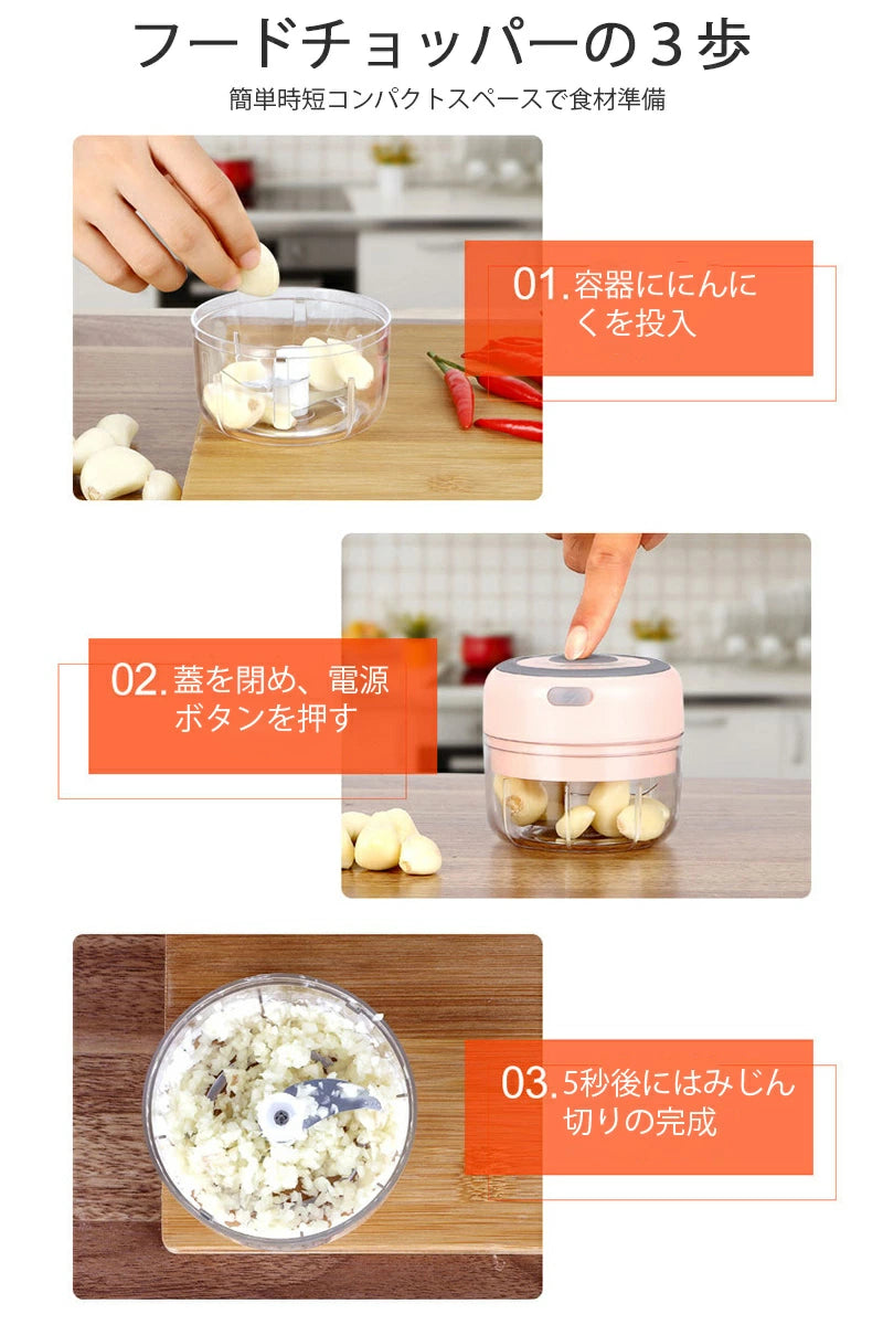 「本日終了」【【売上No.1獲得商品】ChopBox™電動フードプロセッサー – 簡単＆スピーディーにカット